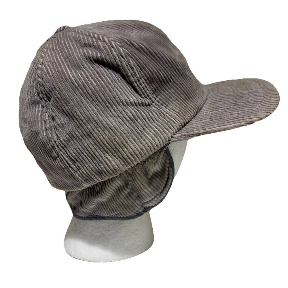 Vintage Youngan Headwear Thinsulate Corduroy Hat Cap Size L Beige Ear Flap